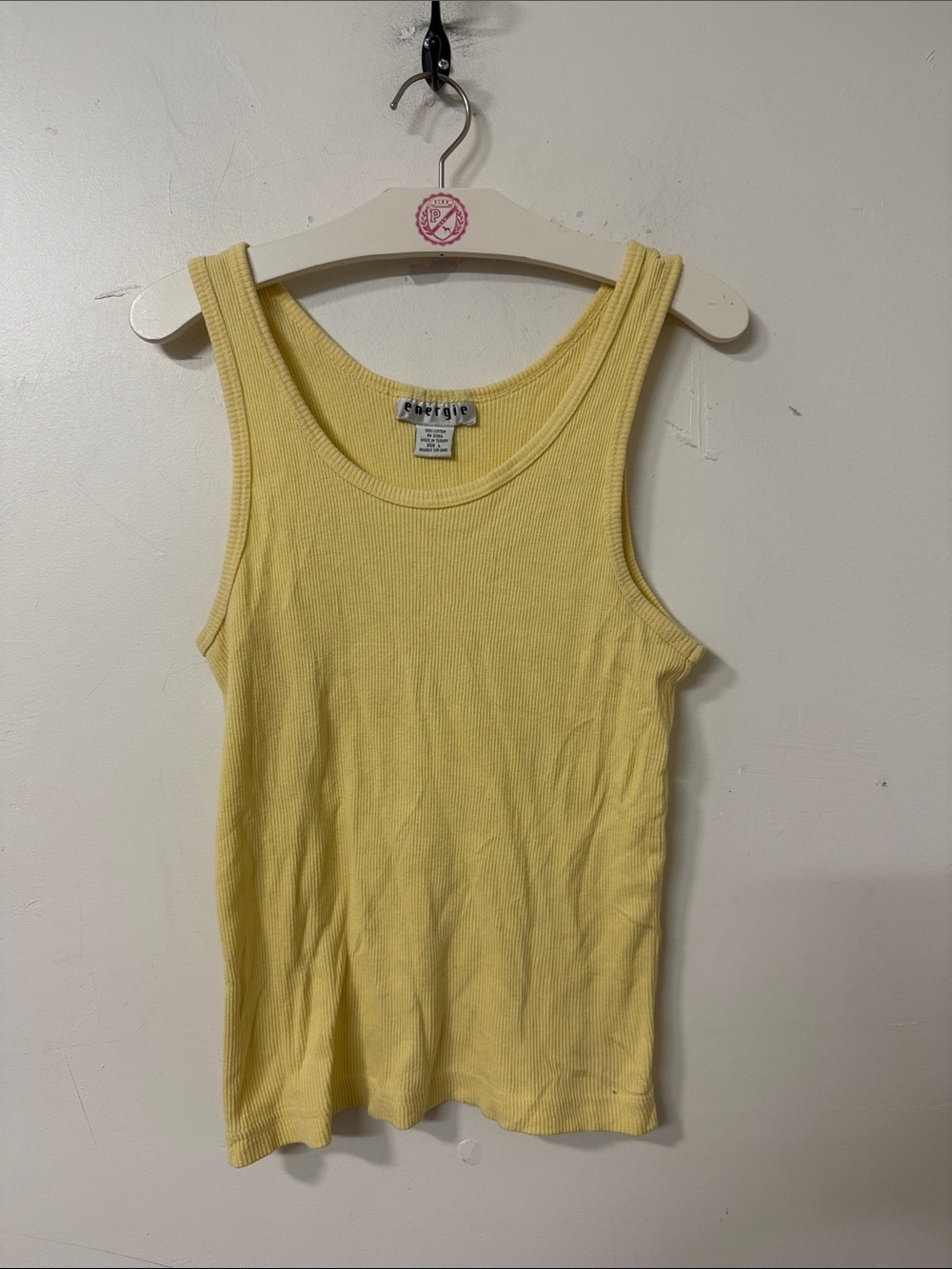 Energie Sunny Yellow Ribbed Tank Top Y2K
